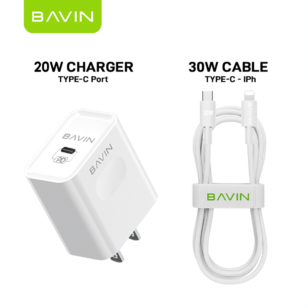 BAVIN PC837 20W PD Type-C Adapter Fast Charging Multi-Protection Charger for Smartphones