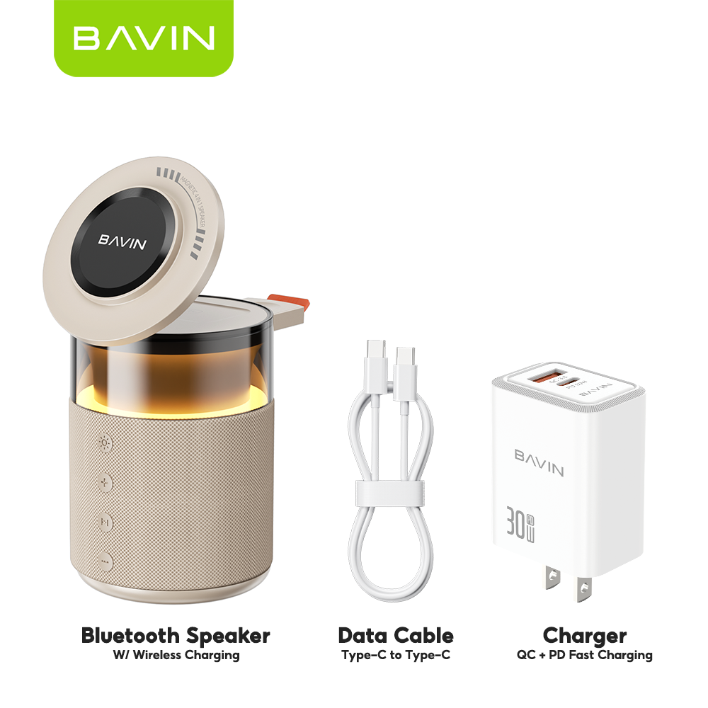 【Christmas Gift】BAVIN BM28 5in1 Multi-function Bluetooth Speaker w/15W Magnetic Wireless Fast Charging