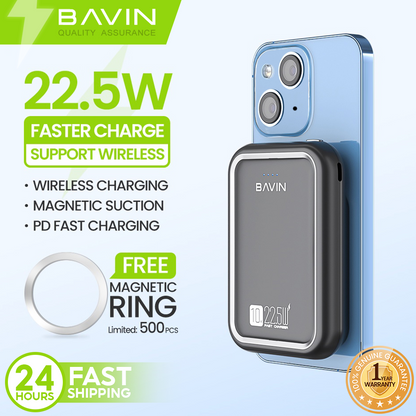 BAVIN Y-PC061 10000mAh Wireless Magnetic Powerbank w/ 22.5W PD Fast Charging