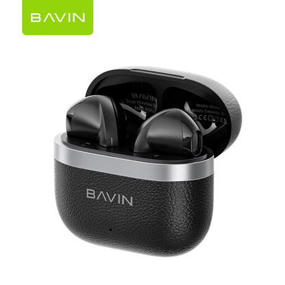 【Christmas Gift】BAVIN BA107 Mini Wireless Bluetooth 5.4 Earphones Hi-Fi In-Ear Wear Leather-Style