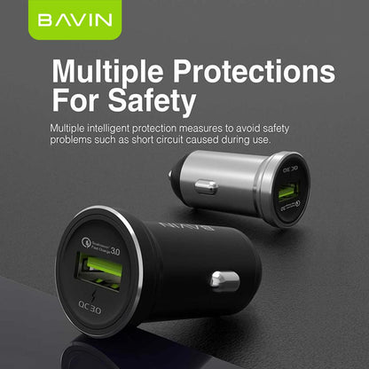 BAVIN C-C-PC362 18W Car Charger w/ Fast Charging USB Port