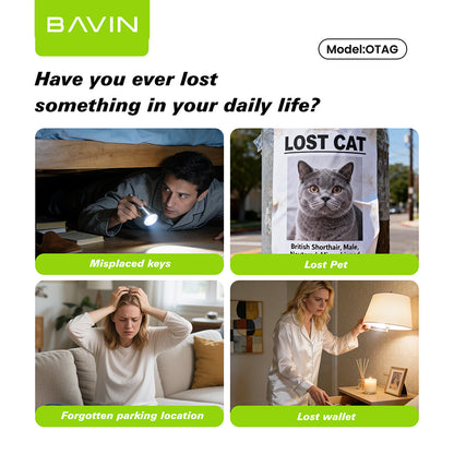 BAVIN OTAG Smart Wireless Bluetooth Finder Locator w/Built-in Buzzer &Lanyard for Android Devices