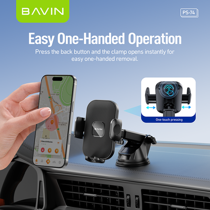 BAVIN D-S-PS74 Auto Suction Car Mount w/ 360° Rotation & Auto Lock