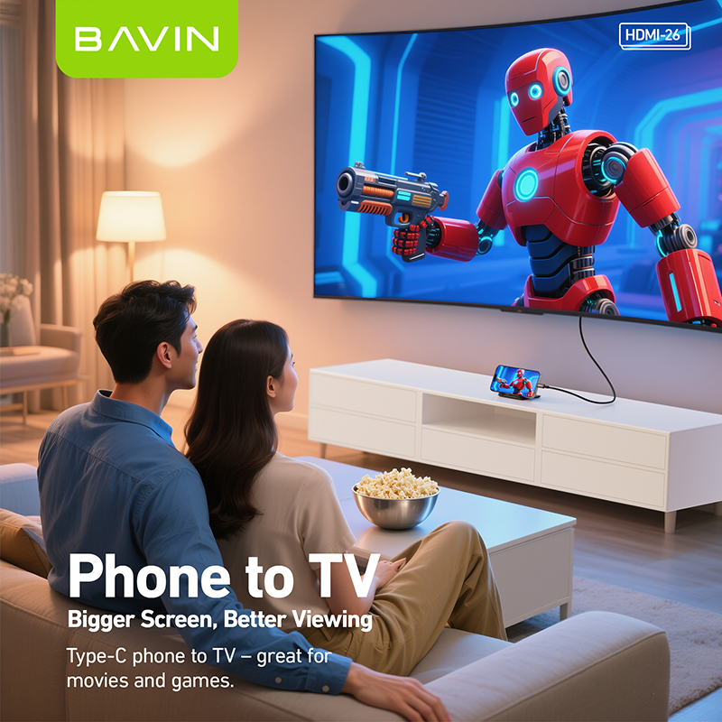 BAVIN U-HD-26-XX 4K USB-C to HDMI High-Speed Adapter Cable Plug & Play Converter
