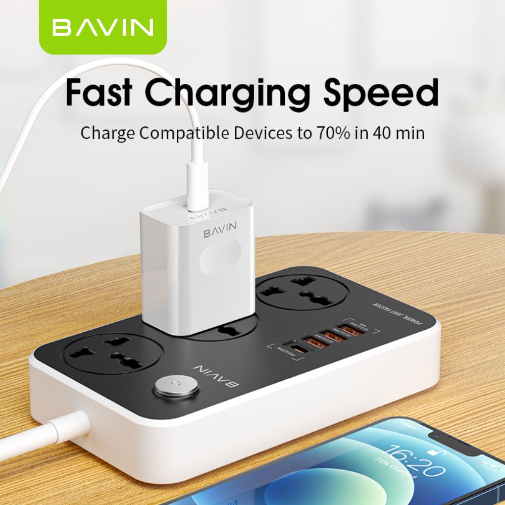 BAVIN PC837 20W PD Type-C Adapter Fast Charging Multi-Protection Charger Widely Compatible for Smartphones