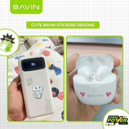 BAVIN Cute Cartoon Character Stickers Transparent DIY Decorative Sticker Suitable for Powerbank, Laptop & Smartphones