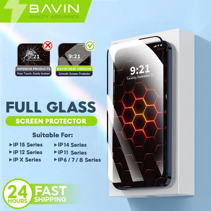 BAVIN S-Q10-XX Full Screen Tempered Glass for iPhone 6-15 Series