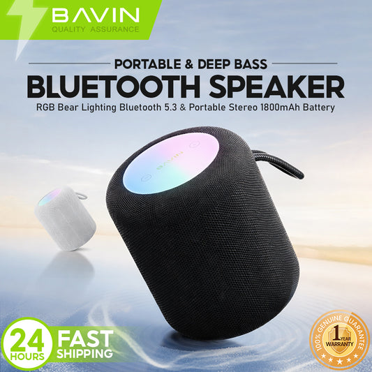 BAVIN BM36 Hi-Res Portable Wireless Bluetooth Speaker Big Sound Deep Bass TWS Stereo with RGB Light