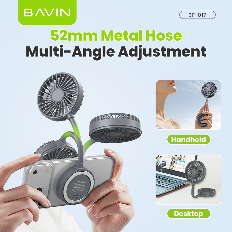 【Christmas Gift】BAVIN BF017 Magnetic Portable Handheld Fan w/Desktop Phone Stand+6000RPM Strong Wind
