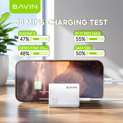 BAVIN PC351 PD Qualcomm3.0 Fast Charging Charger Dual Type-C & Usb Port for iPhone 16