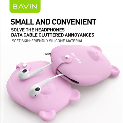 BAVIN BE03 Mini Bear Data Cable / Earphone Storage Bag Gadgets Storage Bag Organizer Accessories