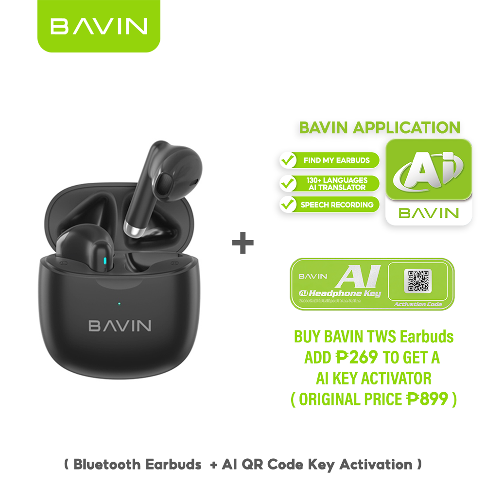 BAVIN HB-BA-19 TWS Wireless Bluetooth 5.3 Earbuds w/ HiFi Stereo Sound, Touch Control & Type-C Fast Charging