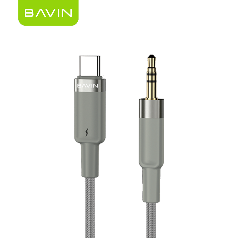 BAVIN AUX60/AUX61 1M Hi-Res Type-C / iPhone to 3.5mm AUX Audio Cable Male to Male for Headphone Headset