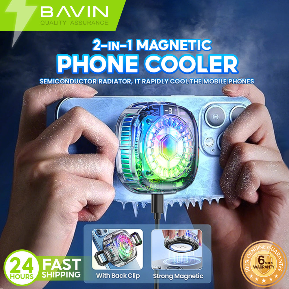 BAVIN Magnetic Gaming Phone Cooler | Fast Cooling, Heat Dissipation & Adjustable Fan Compatible for iPhone & Android