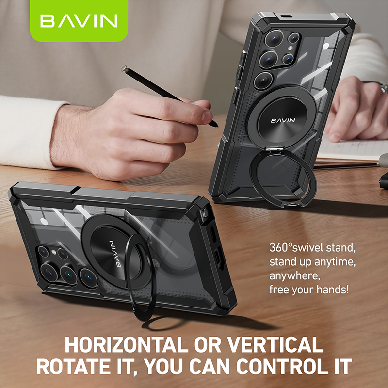 BAVIN E-YX302A-XX Magnetic Shockproof Phone Case w/ 360° Rotatable Ring for iPhone Series
