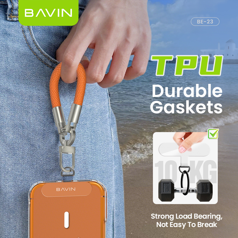 BAVIN BE23 Portable Multi-Purpose 8cm Finger Strap Braided Phone Lanyard For Keychain & TWS Earbuds