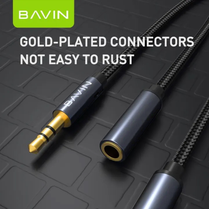 BAVIN AUX20 3.5mm Jack Audio Splitter 25cm Length Wire w/ 3.5mm Input & 2x 3.5mm Output