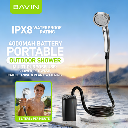 BAVIN VC05 10000mAh/VC06 4000mAh Portable Camping Electric Outdoor Shower Pump for Camping & Hiking