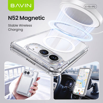 BAVIN iPhone Duo Transparent Ultra Slim Magnetic Phone Case | Anti-Yellowing, Shockproof Phone Cover