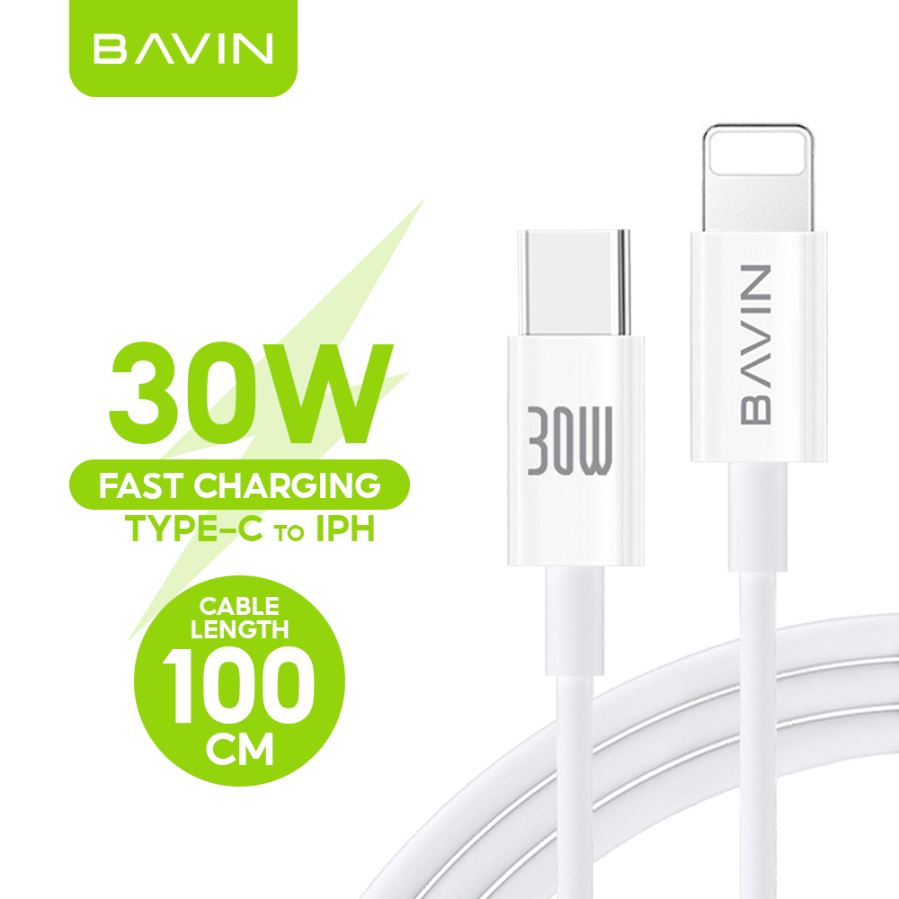 BAVIN U-CB274 100W Fast Charging Type-C Cable for Laptop & iPh 16 25cm / 30cm / 1m Data Transfer TPU Wire