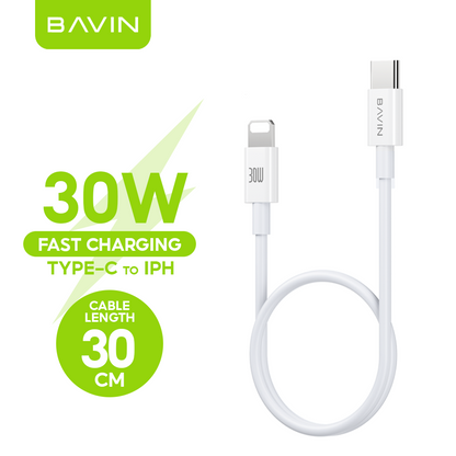 BAVIN U-CB274 100W Fast Charging Type-C Cable for Laptop & iPh 16 25cm / 30cm / 1m Data Transfer TPU Wire