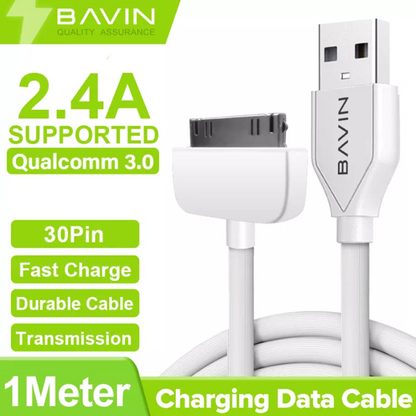 BAVIN U-CB071 QC3.0 Fast Charging Cable 18W/30W/60W Micro iPhone Type-C/V3 Mini USB iPhone 4S & P1000 0.5m-2m 2.4A Data Transfer