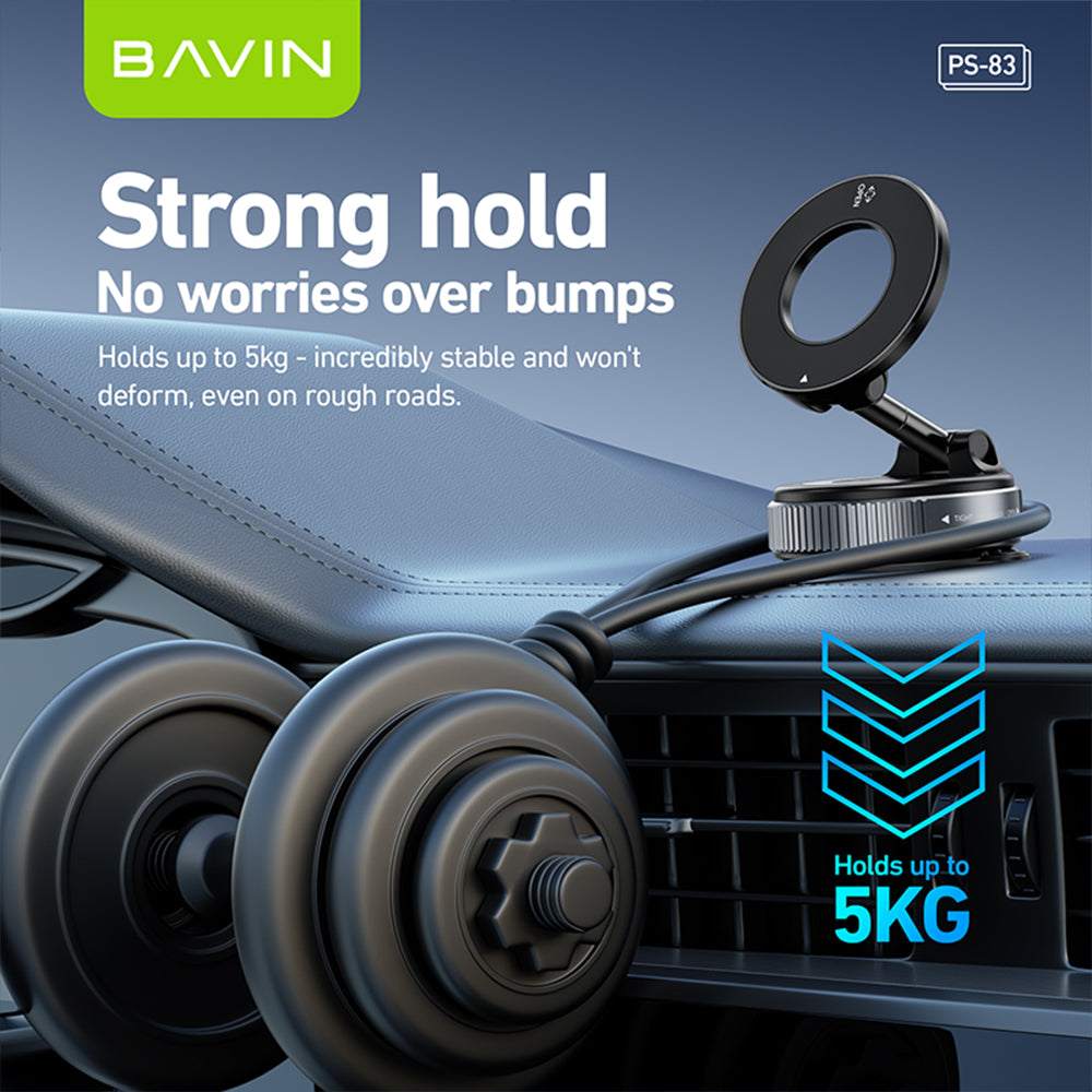 BAVIN D-S-PS83 Magnetic Car Mount Dashboard / Windshield Holder w/ 360° Rotation for Smartphones