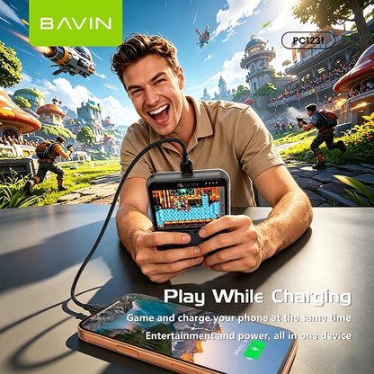 BAVIN PC1231S 2in1 10000mAh 20W Game Console Power bank Magnetic Wireless w/ Dual Type-C Cable + TF Card