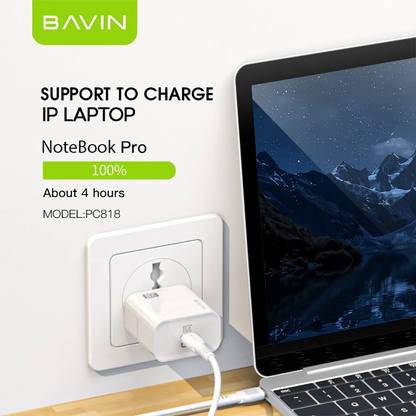 BAVIN PC818 30W PD Fast Charging Universal Wall Charger Type-C Compatible for iPhone 12-17 Series & Android Devices