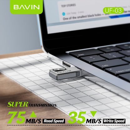 BAVIN UF03 USB 3.2 Flash Drive High-Speed Plug & Play Storage w/ Fast Data Transfer for Computer