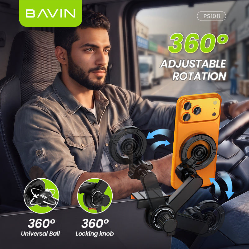 BAVIN PS108 Phone Holder for Screen Corner Magnetic Phone Mount Holder, 360° Rotation for iPhone 17-13