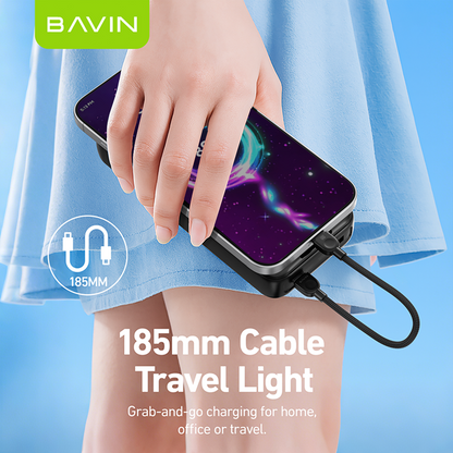 BAVIN CB411 Portable PD 60W Fast Charging 18.5cm Data Cable | Type-C to C / Type-C to iPhone | Lanyard Design Durable