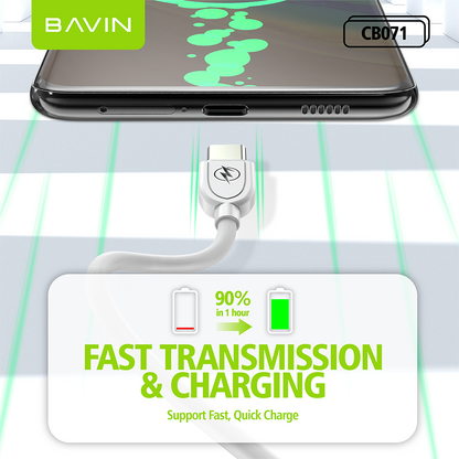 BAVIN U-CB071 QC3.0 Fast Charging Cable 18W/30W/60W Micro iPhone Type-C/V3 Mini USB iPhone 4S & P1000 0.5m-2m 2.4A Data Transfer