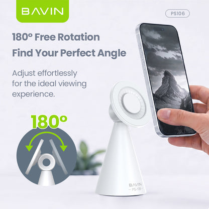 BAVIN PS106 Mini Portable Strong Magnetic Desktop Phone Stand w/ 180° Rotation Holder for iPhone, Android