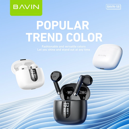 BAVIN HB-BA-58 HiFi Wireless Bluetooth Earbuds w/ Built-in Microphone
