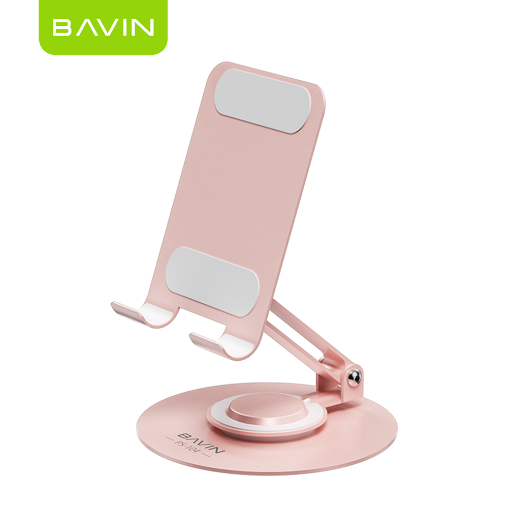 BAVIN PS104 Portable Foldable 360° Rotating Metal Desk Phone Holder Universal Stand for Phone/Tablet