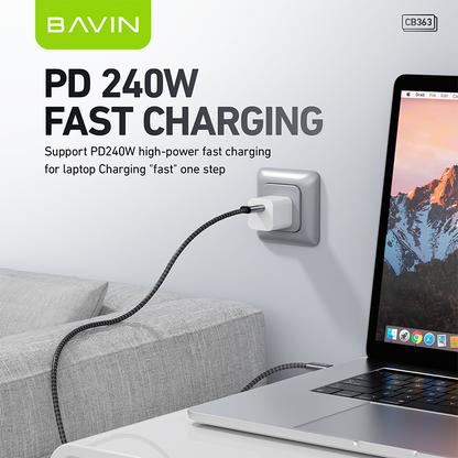 BAVIN U-CB363-CC 240W Super Fast Charging Nylon Braided Cable