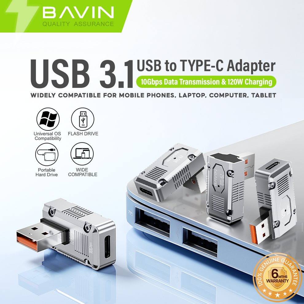 BAVIN O58 OTG 120W Fast Charging Plug & Play Adapter USB to Type-C w/
