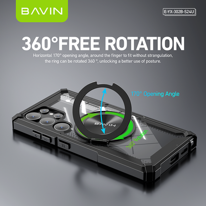 BAVIN E-YX302A-XX Magnetic Shockproof Phone Case w/ 360° Rotatable Ring for iPhone Series