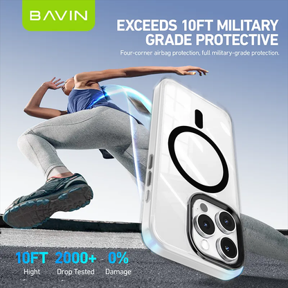 BAVIN YX304 Magnetic Suction Phone Case w/ Built-in Magnetic Ring | Drop Protection, Dustproof Compatible for iPhone 11-17 Series