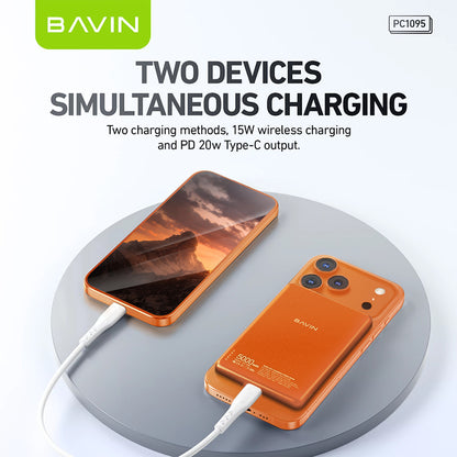 BAVIN Y-PC1106 10000mAh Ultra-Thin Magnetic Wireless Powerbank