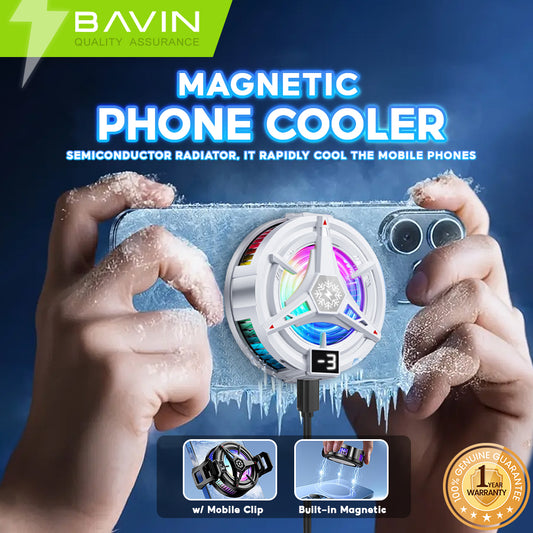 BAVIN BF-007 Magnetic Phone Gaming Cooler Portable Semiconductor Cooling Fan w/ 3 Speed Adjustment for Smartphones