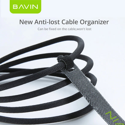BAVIN Cable Organizer Velcro Strap Wire Winder 14.2cm–5M Nylon Cord Holder for Earphones USB AUX Mouse Cables