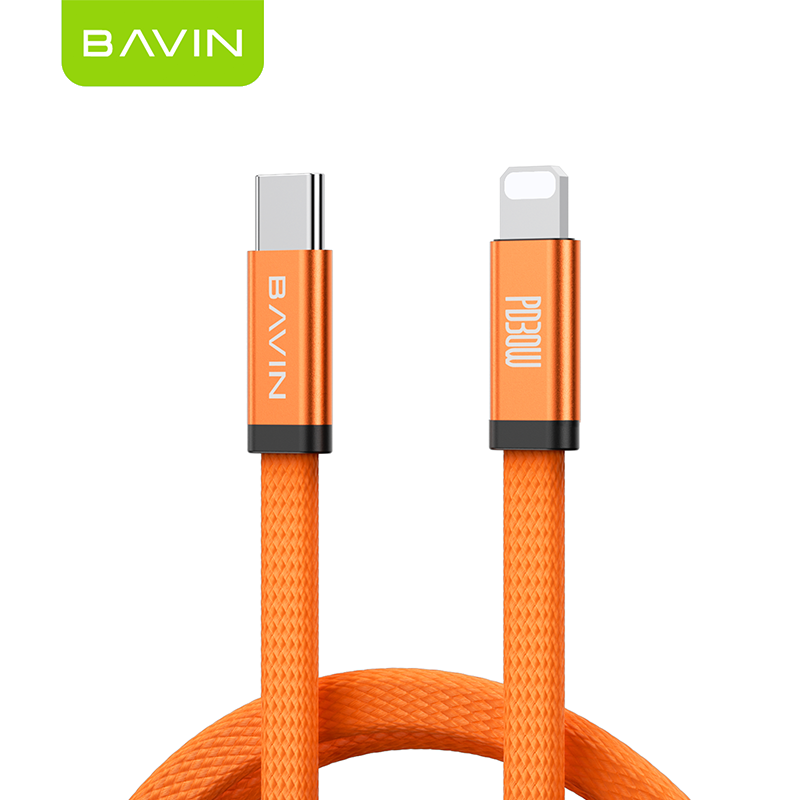 BAVIN CB421 1.2m 60W PD Fast Charging Data Cable Flat Braided Design for iPhone 15–17 Series / Android Devices / Tablets & Laptops