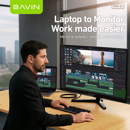 BAVIN U-HD-26-XX 4K USB-C to HDMI High-Speed Adapter Cable Plug & Play Converter