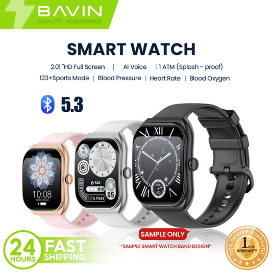 BAVIN BW604 Smart Watch 2.01" Display, Bluetooth Calling, Fitness & Sports Modes, Health Tracking Compatible for Smartphones