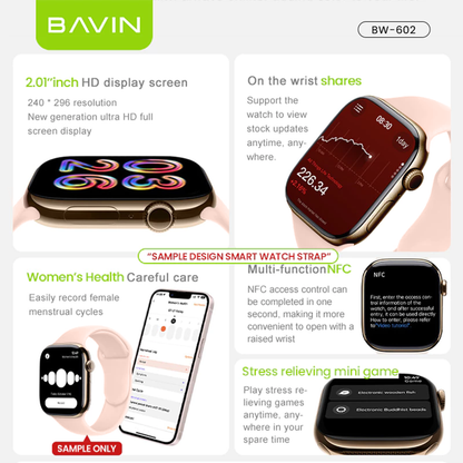 BAVIN BW602 Smart Watch 2" HD Display w/ GPT AI & GPS Map Health Tracking & 15-Language Translator
