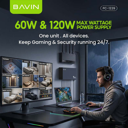 BAVIN PC1229 60W 17600mAh/120W 20800mAh DC UPS Powerbank Uninterrupted Backup Emergency Power Supply
