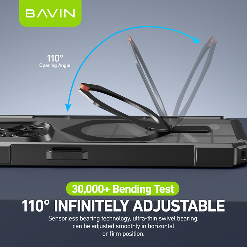 BAVIN E-YX302B-XX Magnetic Phone Case w/ 110° Angle Adjustment for iPh 14-15 Pro Max Series
