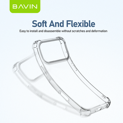 BAVIN E-FS2 Shockproof Clear Soft Silicone TPU Case Back Cover For iPhone 11-17 Pro Max Series